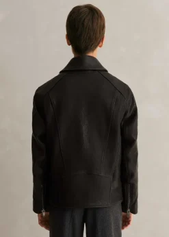 Outlet ME+EM Authentic Leather Biker Jacket Black