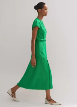 Hot ME+EM Cap Sleeve Midi Dress Spring Green