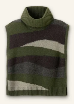 ME+EM Cashmere Camo Cropped Vest + Snood Khaki Multi