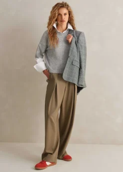 Discount ME+EM Cashmere Relaxed Crop Tee Silver Grey M Lange