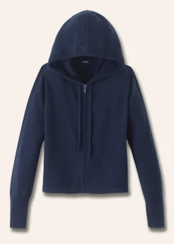 Online ME+EM Cashmere Relaxed Fit Box Zip Hoody Navy