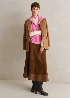 Outlet ME+EM Cashmere Sleeveless Relaxed Zip Hoody Candy Pink