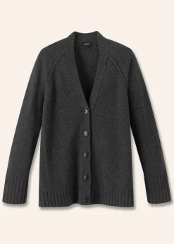 Sale ME+EM Cashmere-Blend Swing Cardigan Charcoal