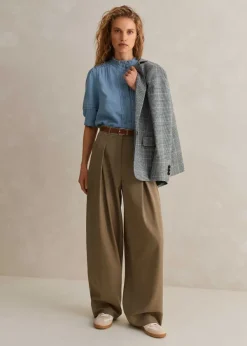 Best ME+EM Chambray Blouse Blue
