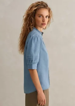 Best ME+EM Chambray Blouse Blue