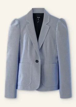 ME+EM Chambray Tailoring Fitted Blazer Blue