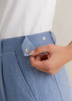 Sale ME+EM Chambray Tailoring Tapered Trouser Blue