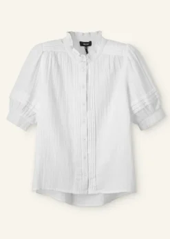 Online ME+EM Cheesecloth Blouse Soft White