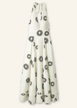 Clearance ME+EM Cheesecloth Modern Daisy Print Maxi Dress Cream/Black