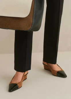 Hot ME+EM Chisel Toe Wedge Slingback Tan
