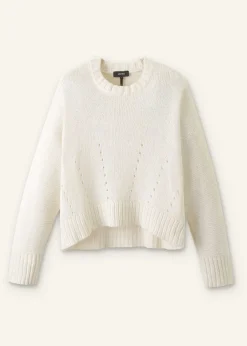 Clearance ME+EM Chunky Cotton Curved Hem Jumper Fresh White