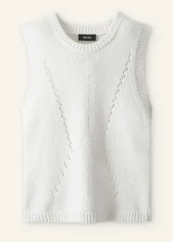 ME+EM Chunky Cotton Fashioned Vest Fresh White