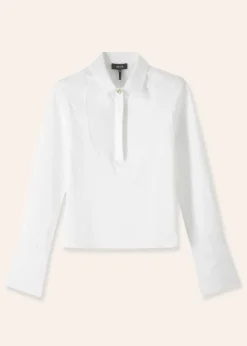 Sale ME+EM Classic Bib Detail Layering Shirt Fresh White