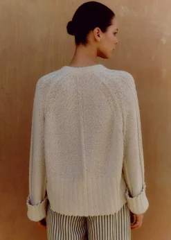 Clearance ME+EM Cotton Boucl Relaxed Jumper Natural Ecru