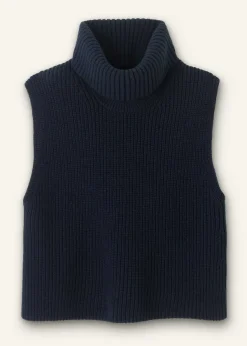 New ME+EM Cotton Merino Rib Layering Vest + Snood Navy