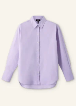 New ME+EM Cotton Oversized Boyfriend Shirt Lilac