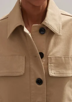 Sale ME+EM Cotton Twill Casual Swing Jacket Stone