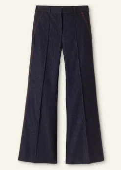 Discount ME+EM Cotton-Blend Denim Kick Flare Trouser Indigo