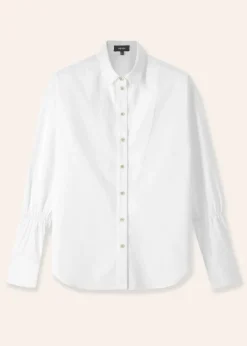 Outlet ME+EM Crease Less Cotton Elastic Sleeve Shirt White