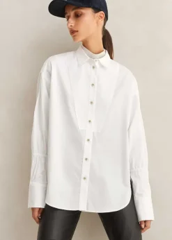 Outlet ME+EM Crease Less Cotton Elastic Sleeve Shirt White