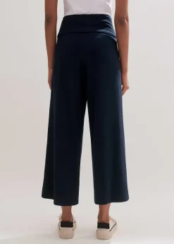 Hot ME+EM Crop Palazzo Pant Dark Navy