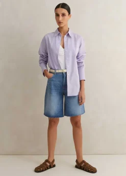 Discount ME+EM Denim High-Rise Bermuda Short Authentic Blue Wash