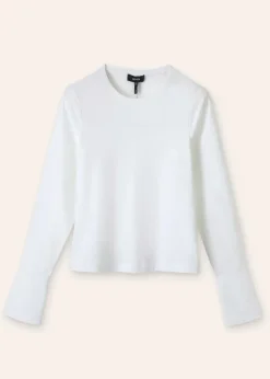 ME+EM Feature Button Crew Neck Layering Shirt Fresh White