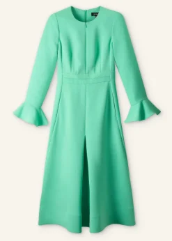 New ME+EM Fluid Crepe Elegant Midi Dress Hot Mint