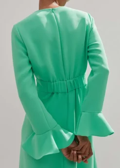New ME+EM Fluid Crepe Elegant Midi Dress Hot Mint