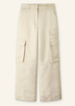 Discount ME+EM Heavy Satin Statement Cargo Trouser Champagne
