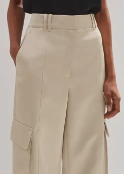 Discount ME+EM Heavy Satin Statement Cargo Trouser Champagne