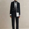 New ME+EM High Waisted Slim Cropped Trouser Suit Blue