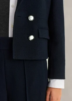 New ME+EM High Waisted Slim Cropped Trouser Suit Blue