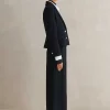 Best ME+EM High Waisted Wide Leg Cropped Trouser Suit Blue