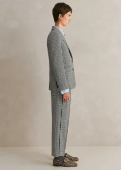 Clearance ME+EM Houndstooth Blazer + Slim Crop Trouser Suit Neutrals
