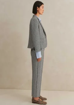 Discount ME+EM Houndstooth Cropped Jacket + Slim Crop Trouser Suit Black