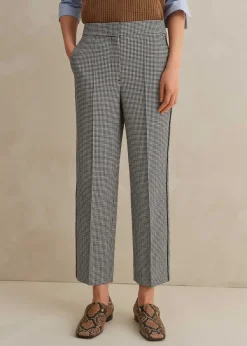 New ME+EM Houndstooth Slim Crop Trouser Black/White