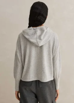 Hot ME+EM Icon Cashmere Crop Box Hoody Silver Grey
