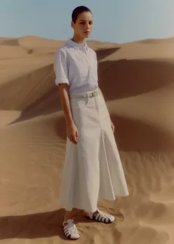ME+EM Insert Midi Skirt White/Ecru