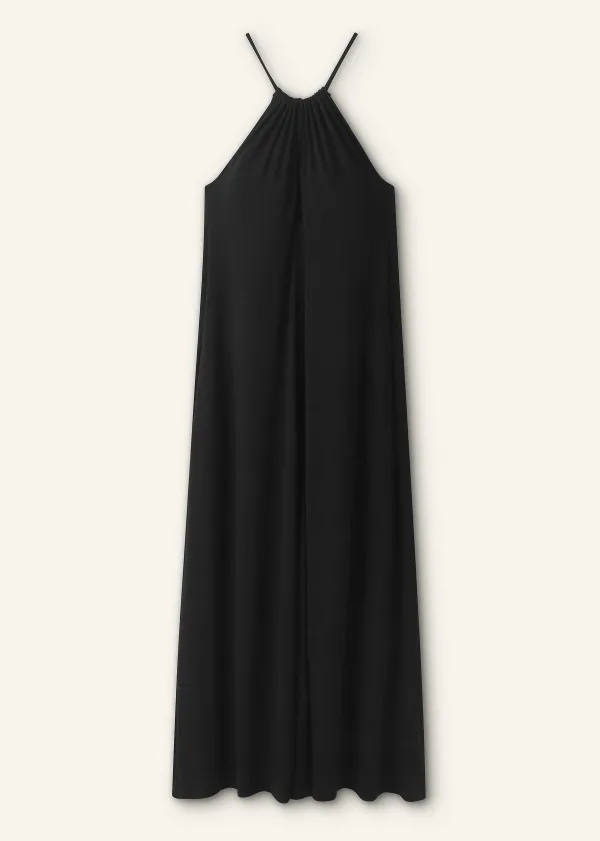 ME+EM Interlock Halterneck Maxi Dress Black