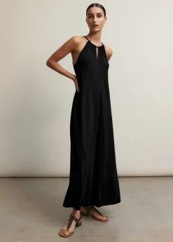 ME+EM Interlock Halterneck Maxi Dress Black