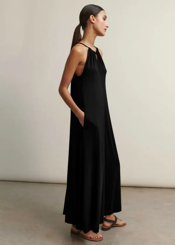 ME+EM Interlock Halterneck Maxi Dress Black
