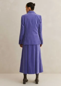 Clearance ME+EM Italian Lux Cord Skirt Suit Purple