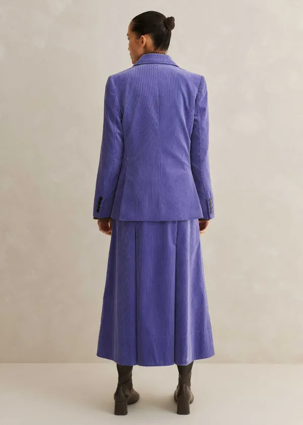Clearance ME+EM Italian Lux Cord Skirt Suit Purple