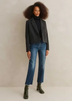 ME+EM Italian Wool Crop Forever Jacket Charcoal