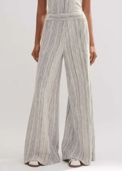 Discount ME+EM Jacquard Wide-Leg Trouser Blue/Cream