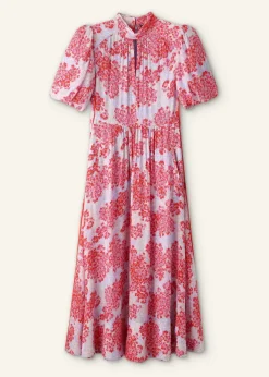 Best ME+EM Layered Violets Print Midi Dress + Belt Purple/Pink/Cream