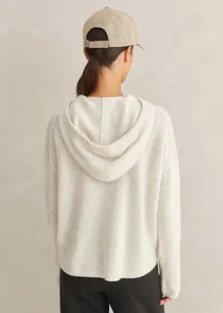 Best ME+EM Luxe Cashmere Curved Hem Hoody Soft Grey M Lange