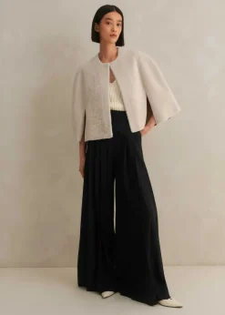 Best ME+EM Luxe Shearling Cape Neutral