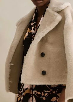 Discount ME+EM Luxe Short Shearling Coat